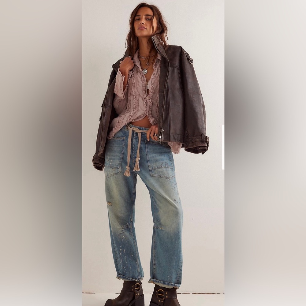 Free People We The Free Moxie Pull-On Barrel Jeans